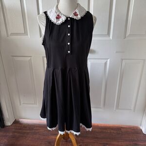 Hot Topic Womens Dress XL Black Mushroom Dark Academia Goth Fairycore Kawaii